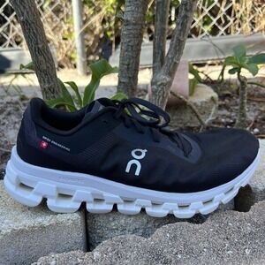 On Cloudflow 4 Women's Road Running Shoes Size 11 Black/White Lace Up Athletic